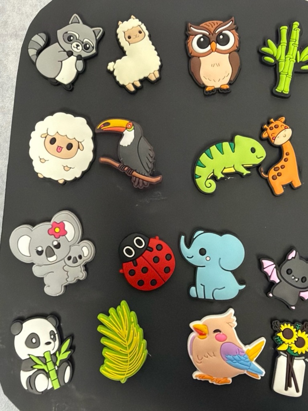 16 Cute Animal and Nature Shoe Charms - Assorted Colors